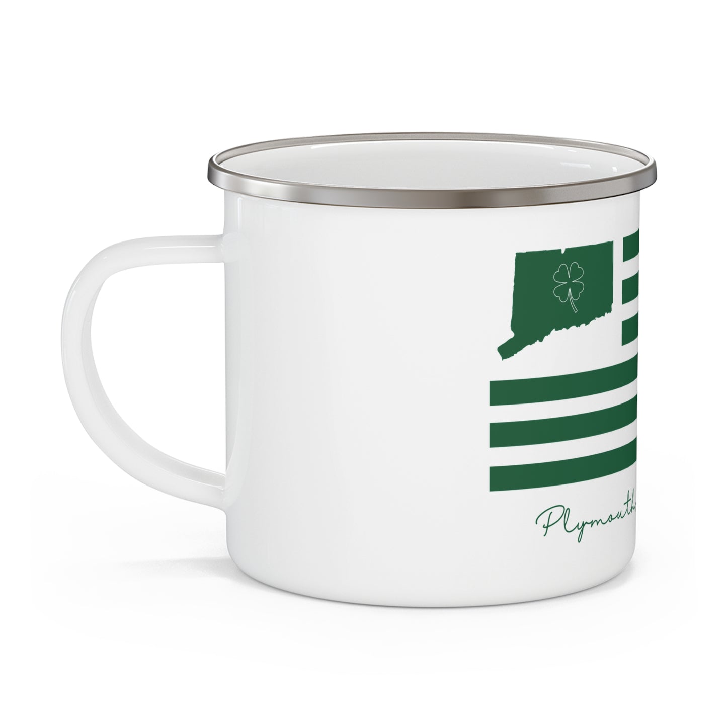 Plymouth Connecticut St. Patrick’s Day Flag Enamel Camping Mug