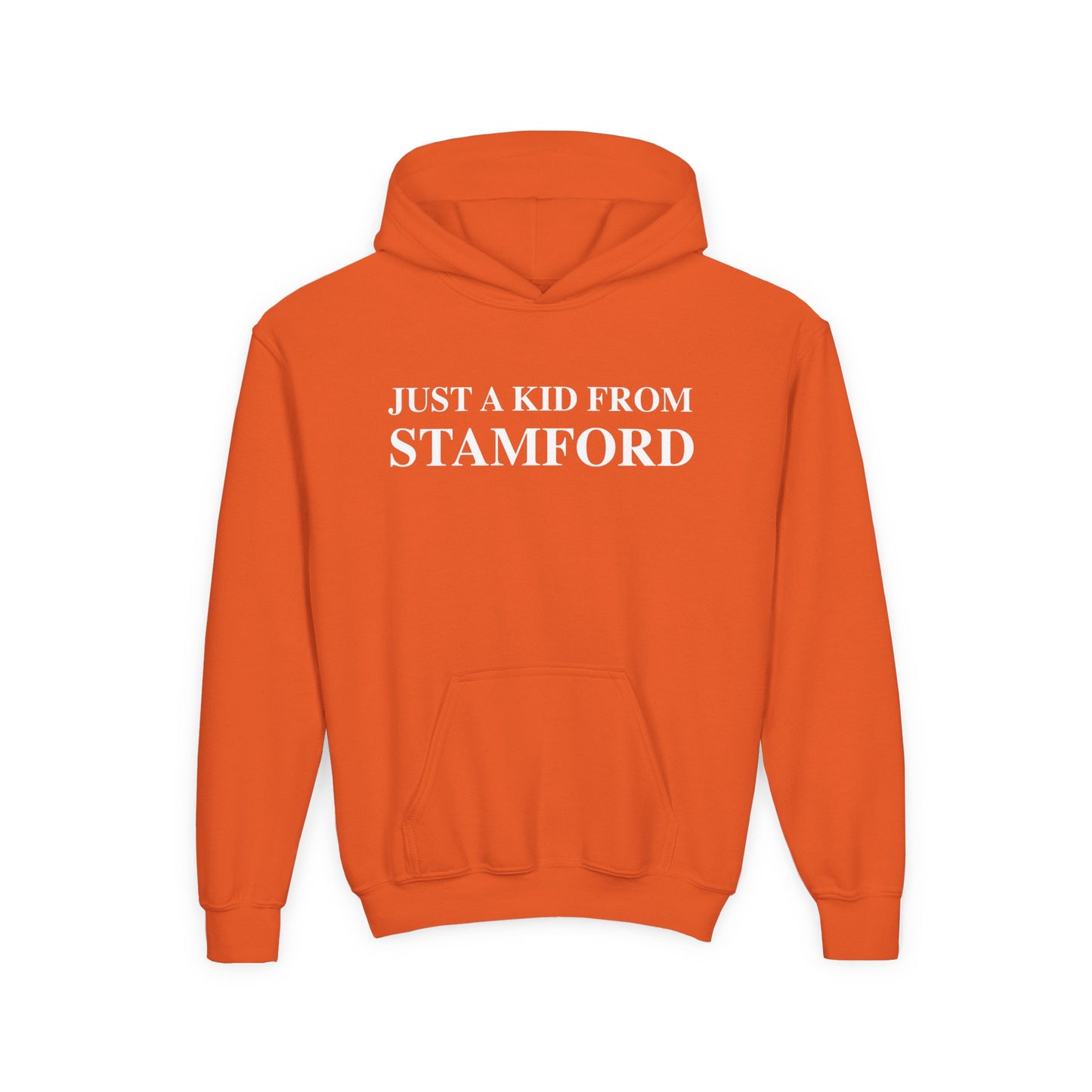 Just a kid from Stamford Youth Heavy Blend Hooded Sweatshirt