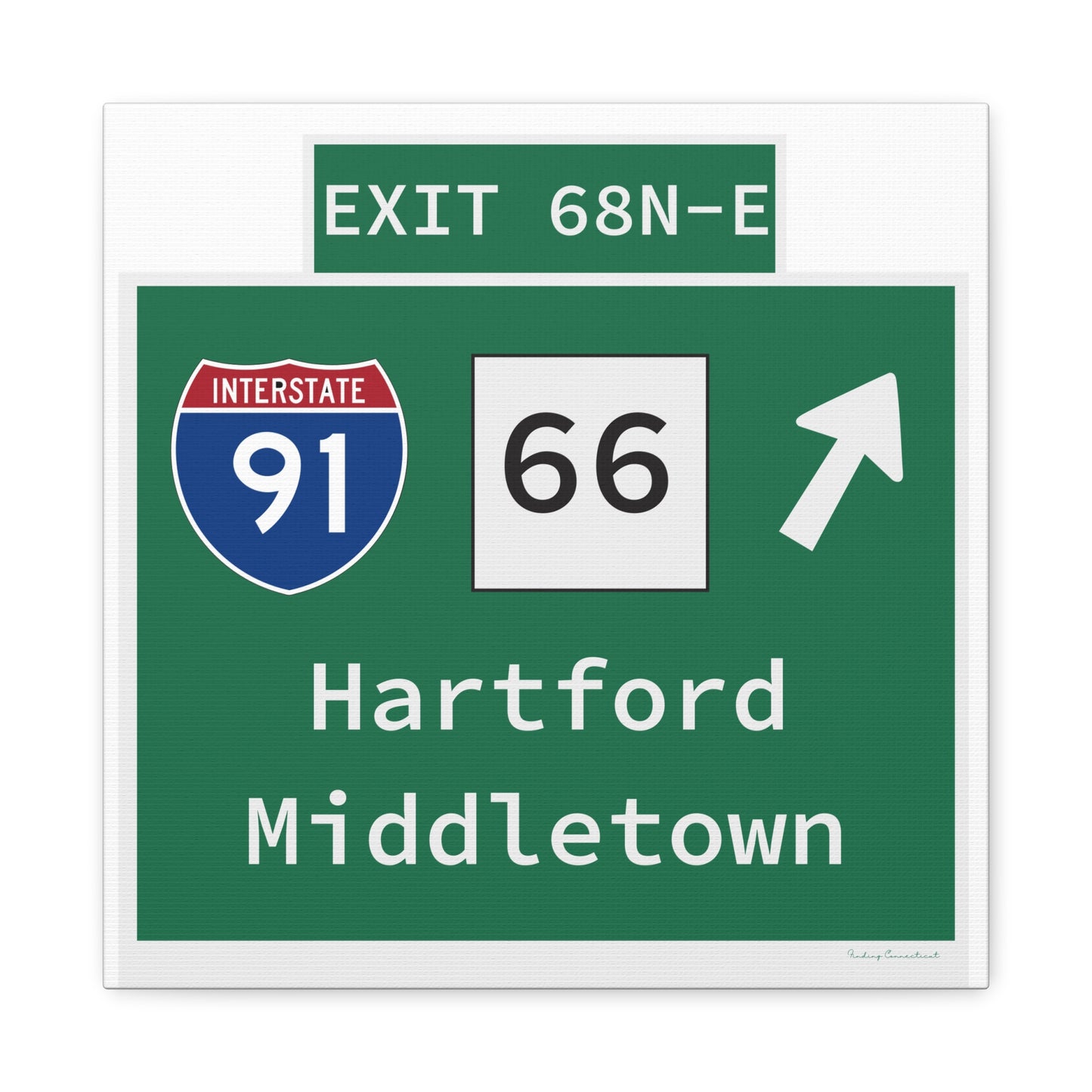 Vintage WCP Exit 68-NE Sign Matte Canvas, Stretched, 1.25"