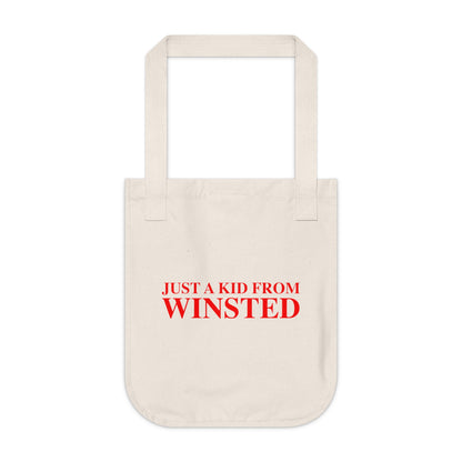 Just a kid from Winsted Organic Canvas Tote Bag