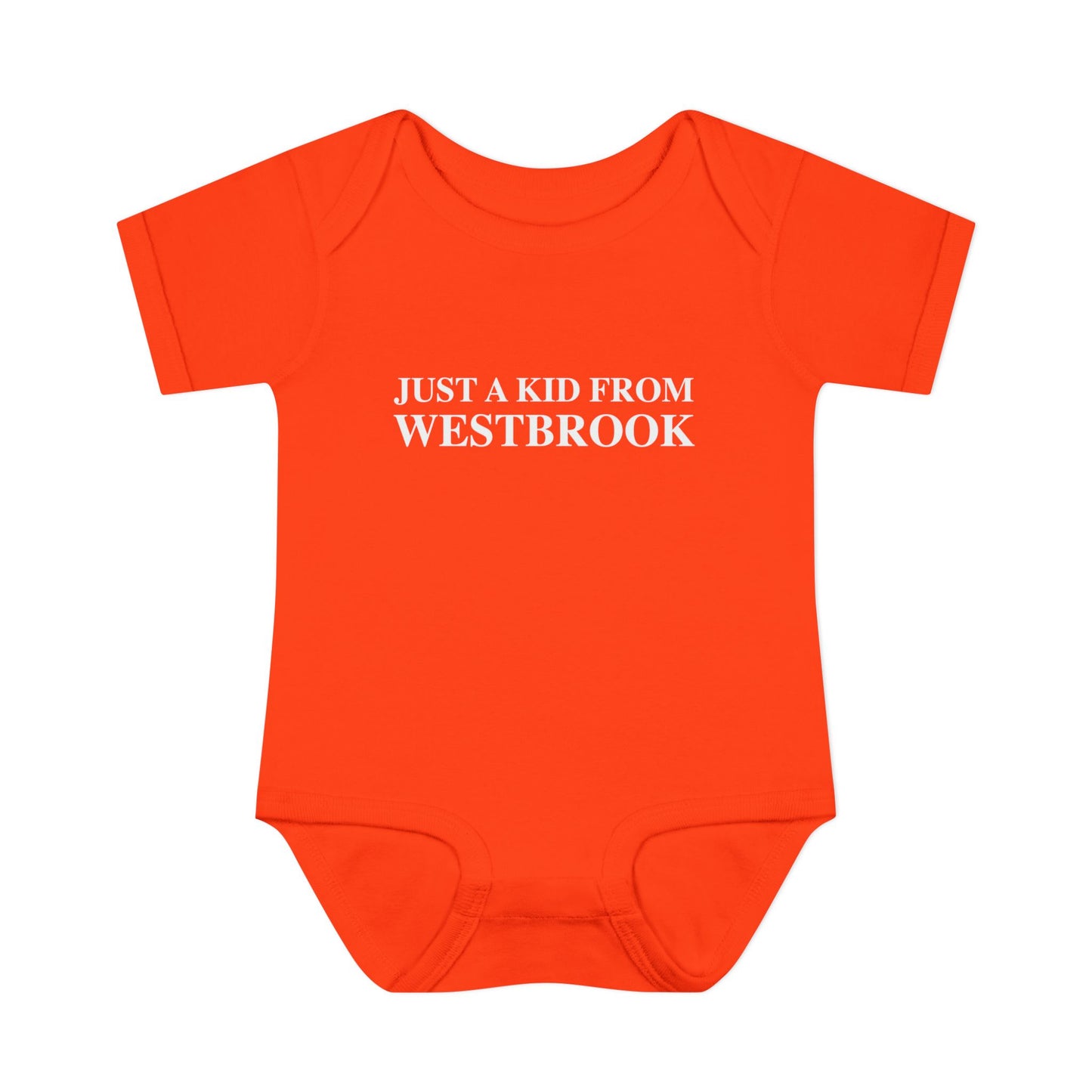 Just a kid from Westbrook Infant Baby Rib Bodysuit