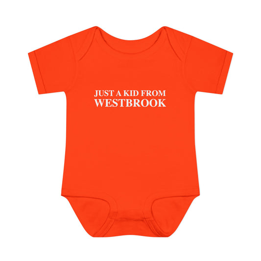 Just a kid from Westbrook Infant Baby Rib Bodysuit