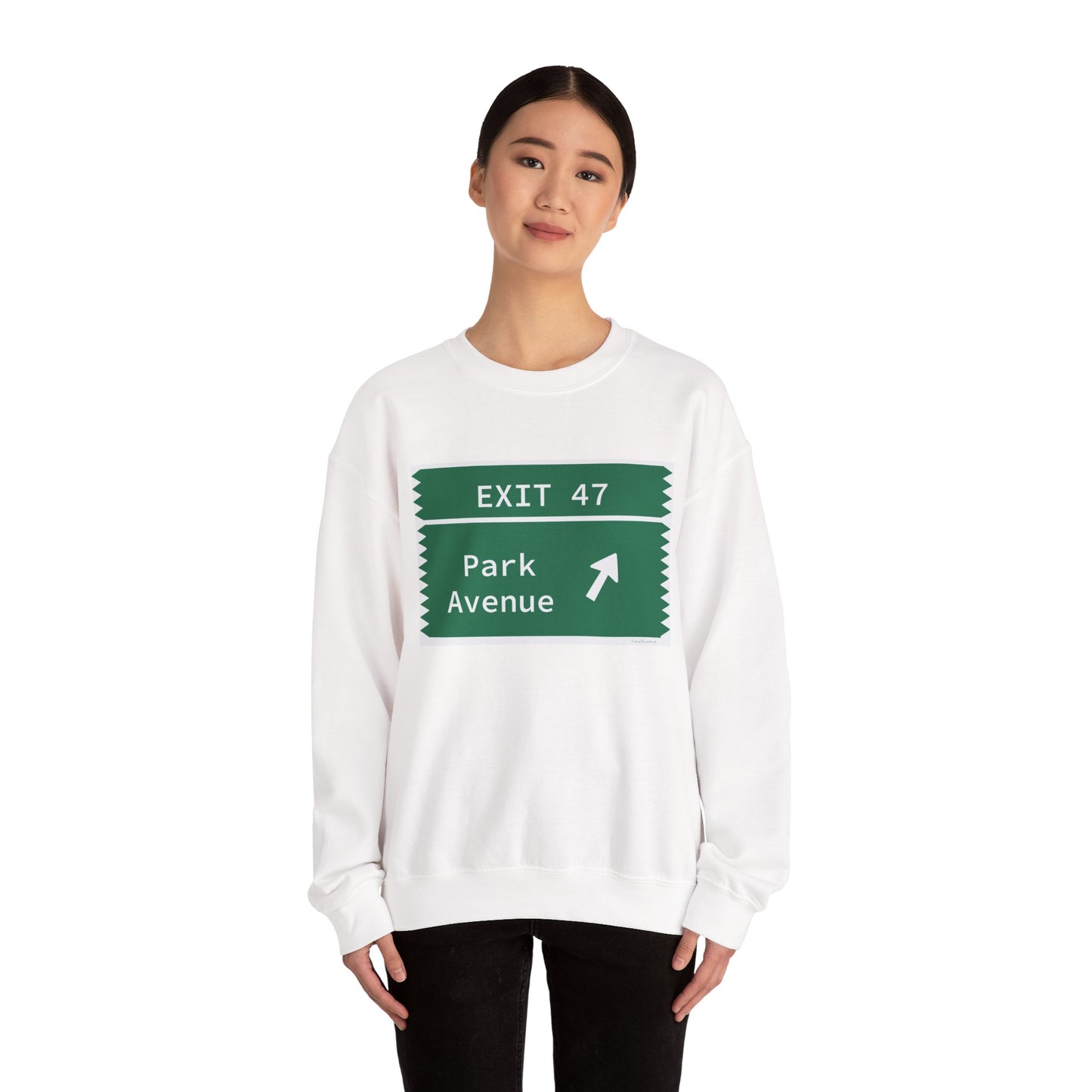 Vintage Merritt Parkway Exit 47 Sign Unisex Heavy Blend™ Crewneck Sweatshirt