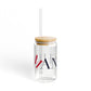 41 Tilt Sherman Glass Can with Straw and Lid, 16oz