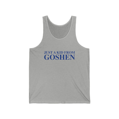 Just a kid from Goshen Unisex Jersey Tank Top