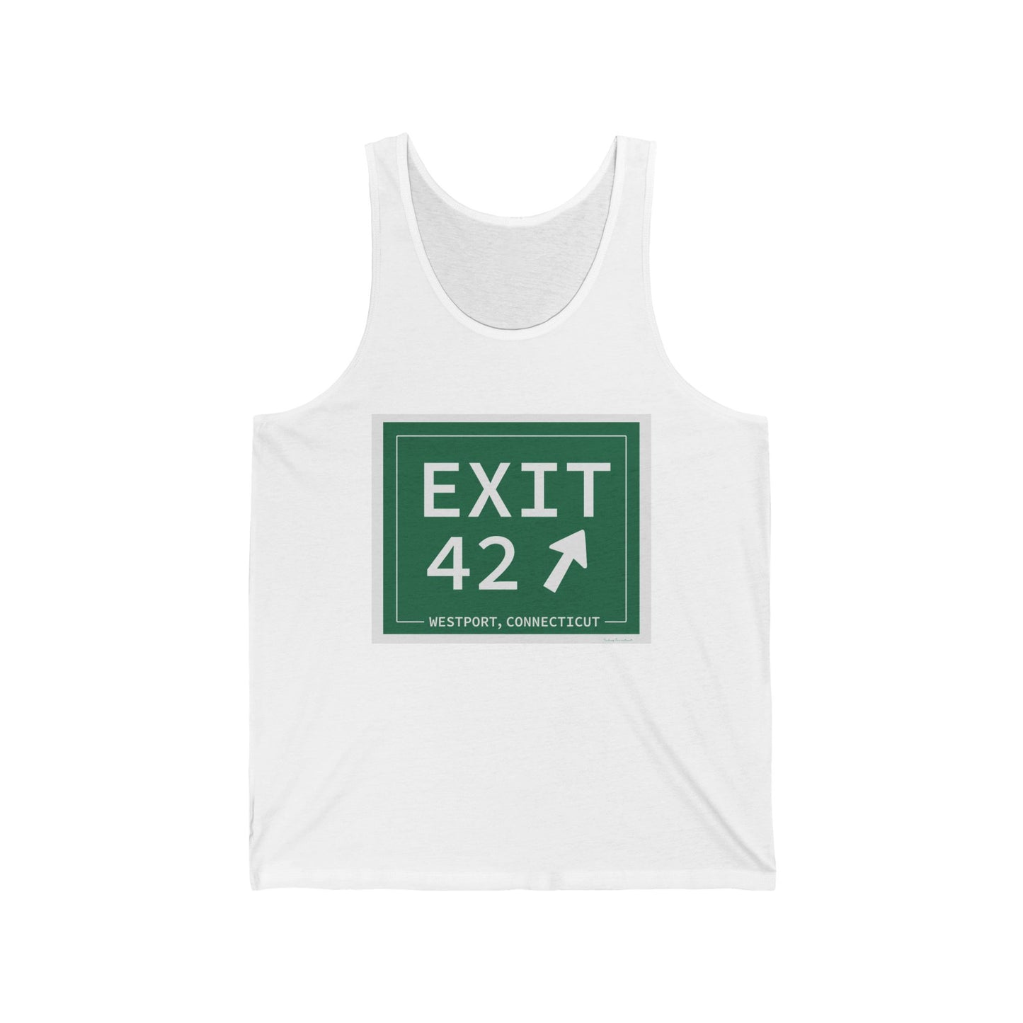Vintage Exit 42 Merritt Parkway Sign Unisex Jersey Tank Top