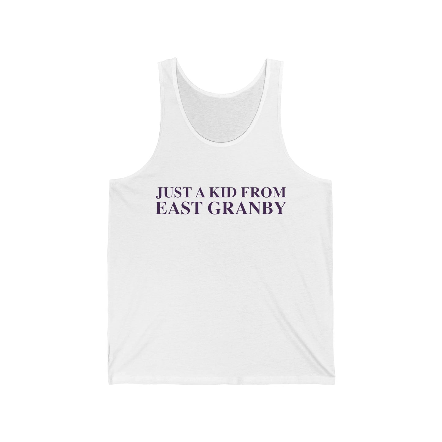 Just a kid from East Granby Unisex Jersey Tank Top