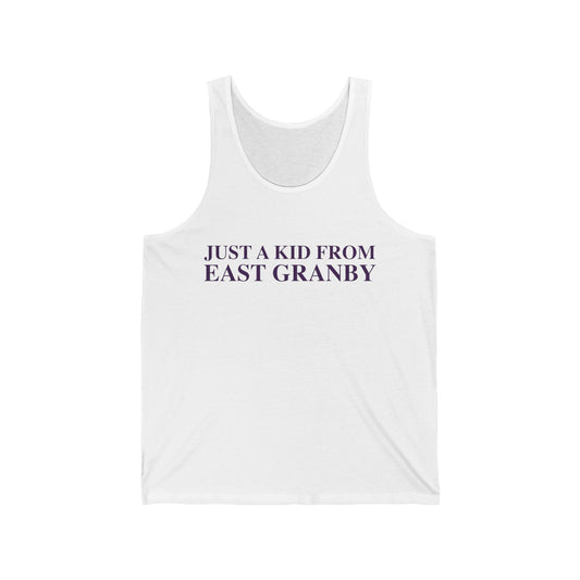 Just a kid from East Granby Unisex Jersey Tank Top
