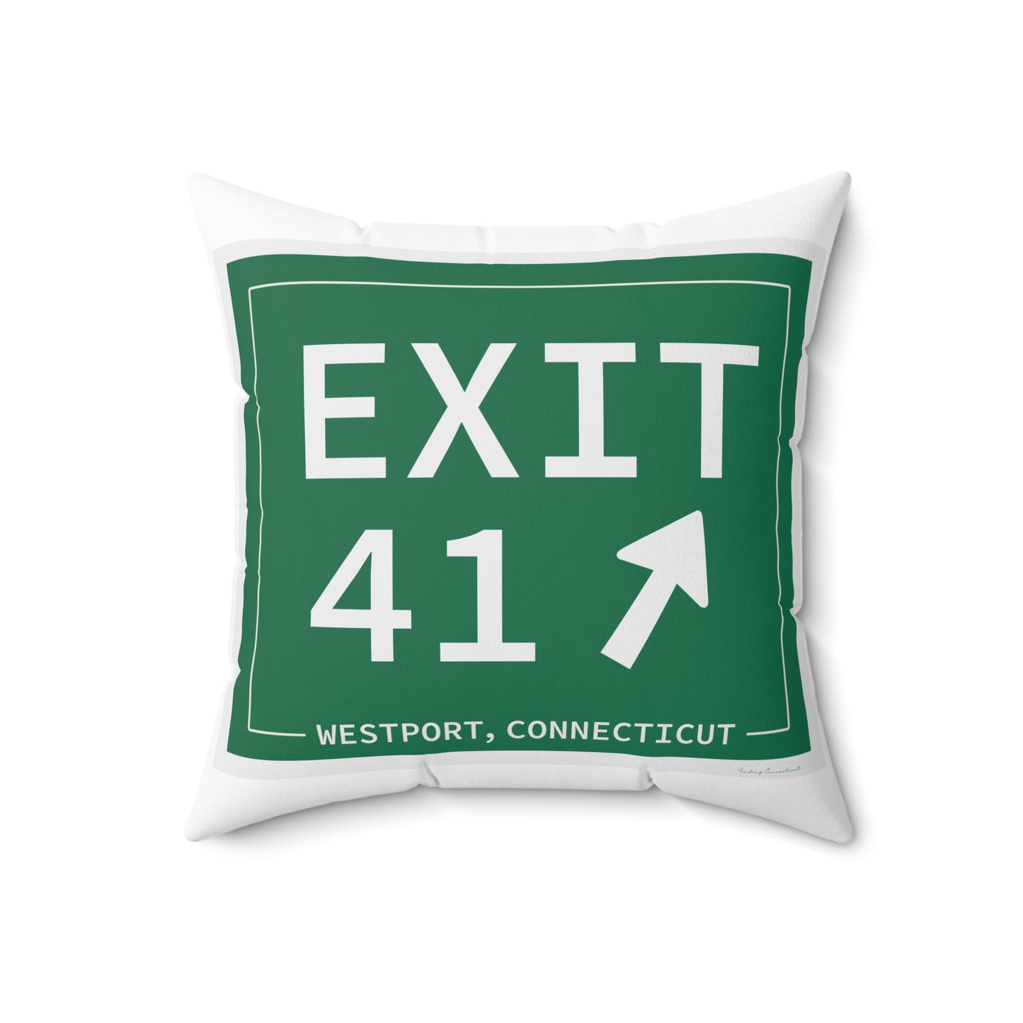 Vintage Exit 41 Merritt Parkway Sign Spun Polyester Square Pillow