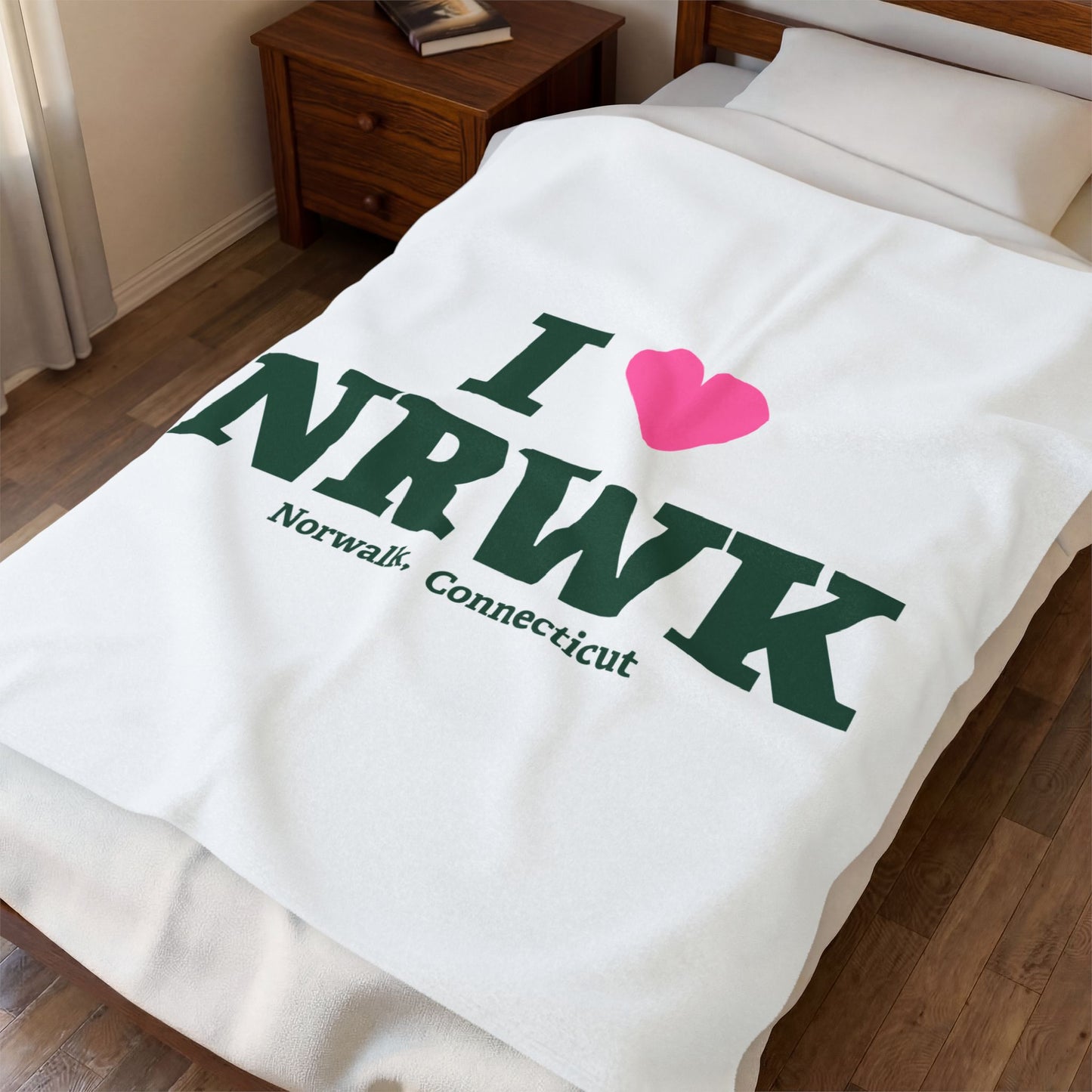 I Heart NRWK Velveteen Plush Blanket