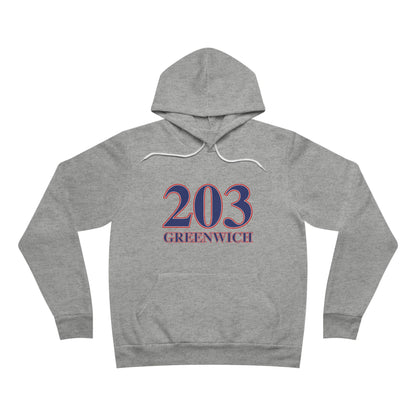 203 Greenwich Red, White & Blue Unisex Sponge Fleece Pullover Hoodie