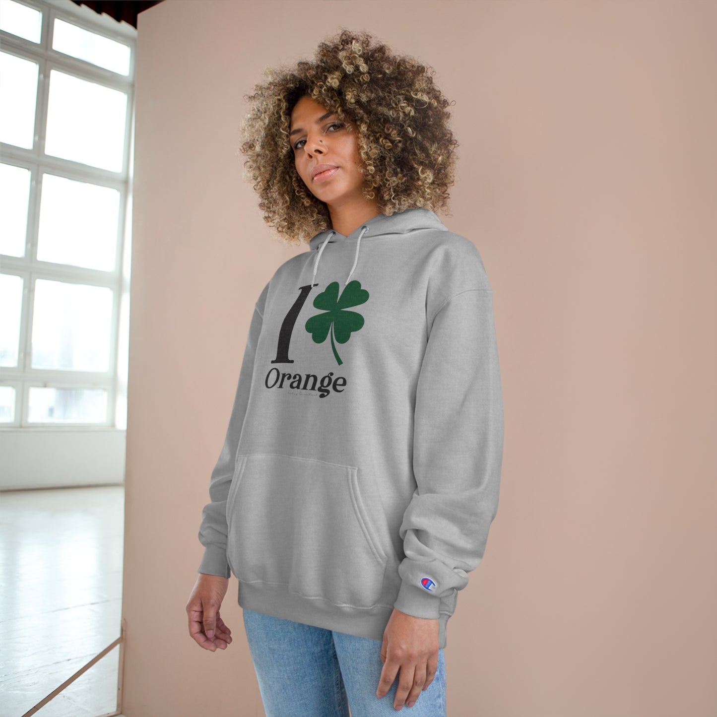 I Clover Orange Champion Hoodie