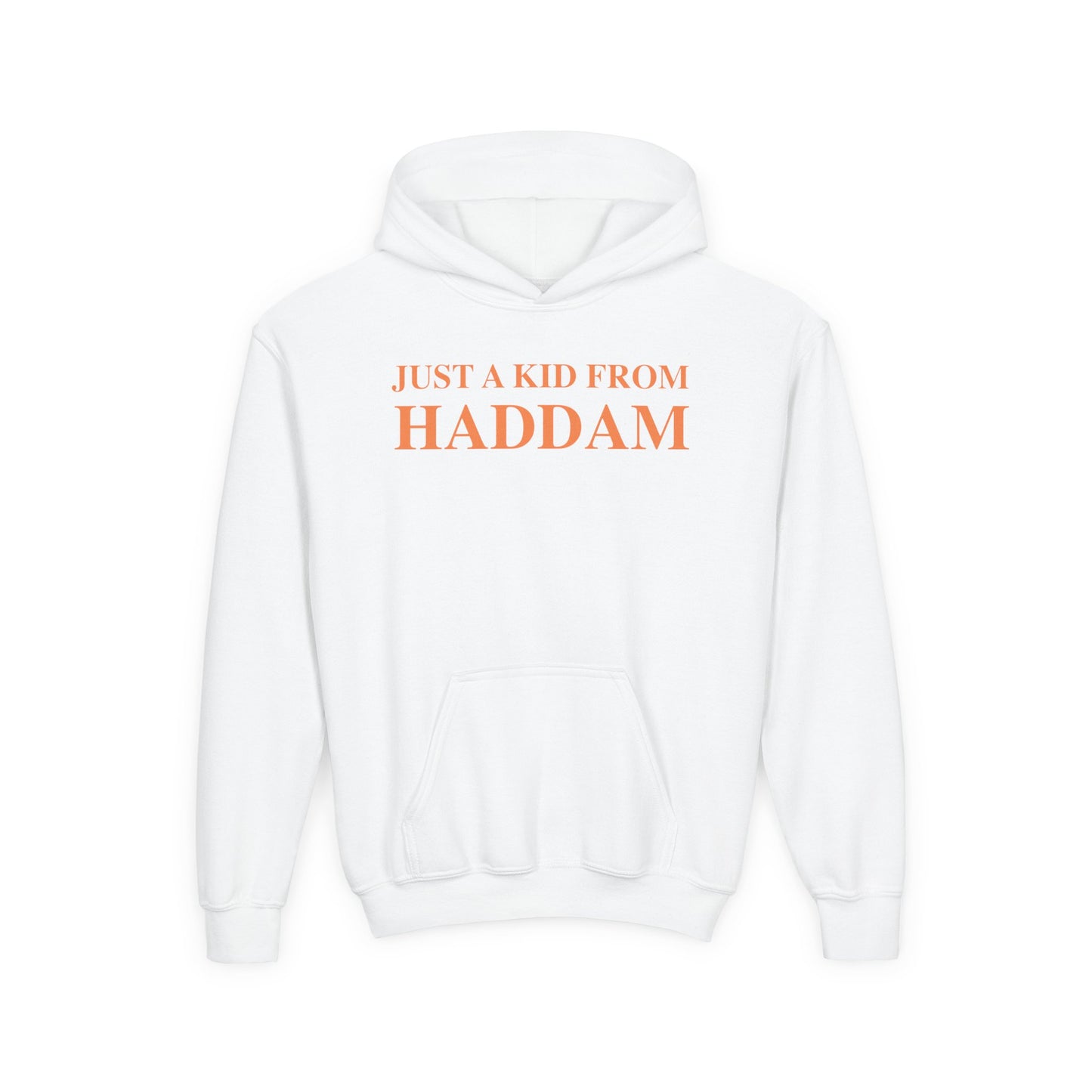 Just a kid from Haddam Youth Heavy Blend Hooded Sweatshirt