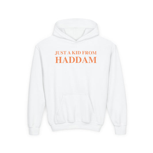 Just a kid from Haddam Youth Heavy Blend Hooded Sweatshirt