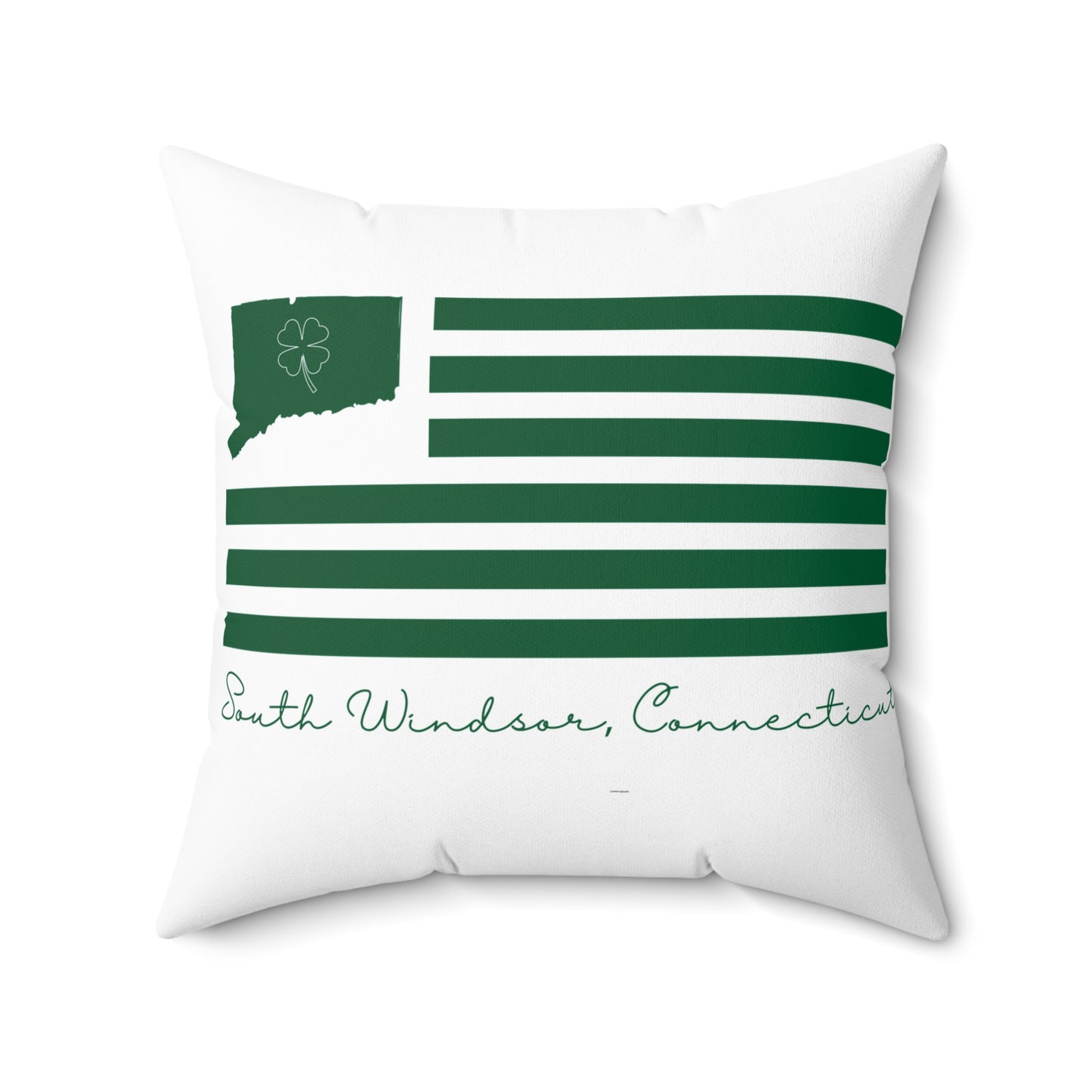 South Windsor Connecticut St. Patrick’s Day Flag Spun Polyester Square Pillow