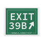 Vintage Exit 39B Merritt Parkway Sign Matte Canvas, Stretched, 1.25"
