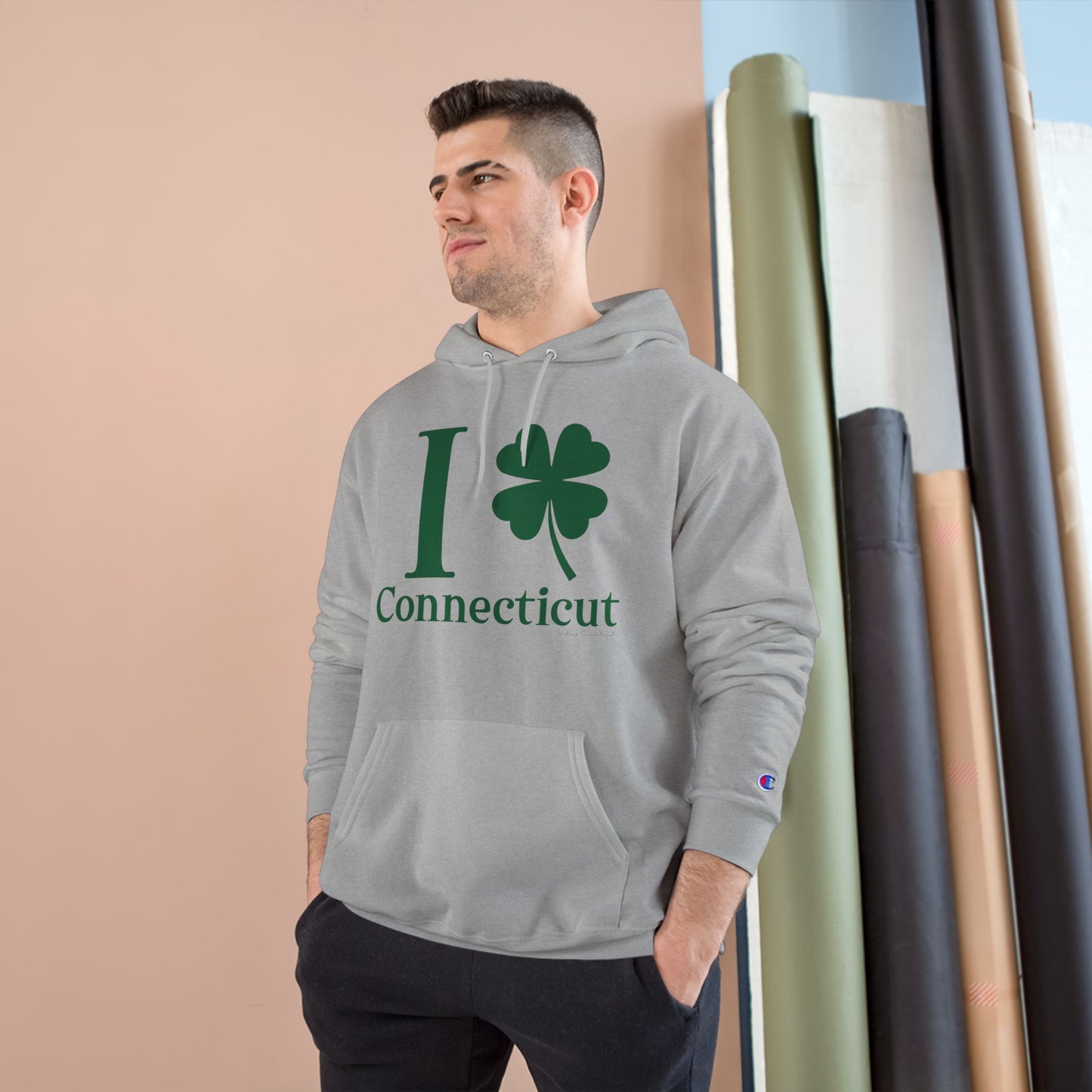 I Clover Connecticut (Green) Champion Hoodie