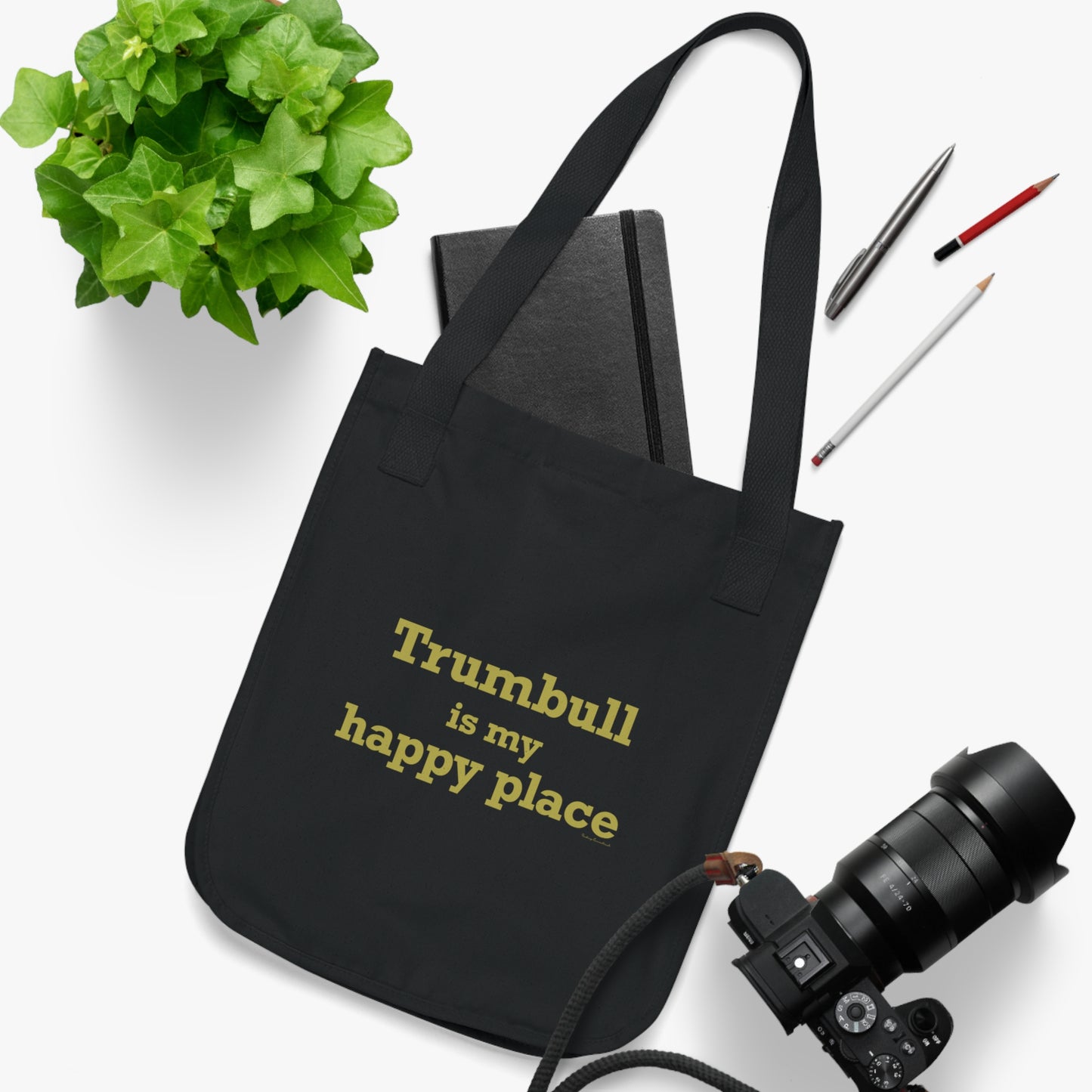 Trumbull Is My Happy Place Organic Canvas Tote Bag