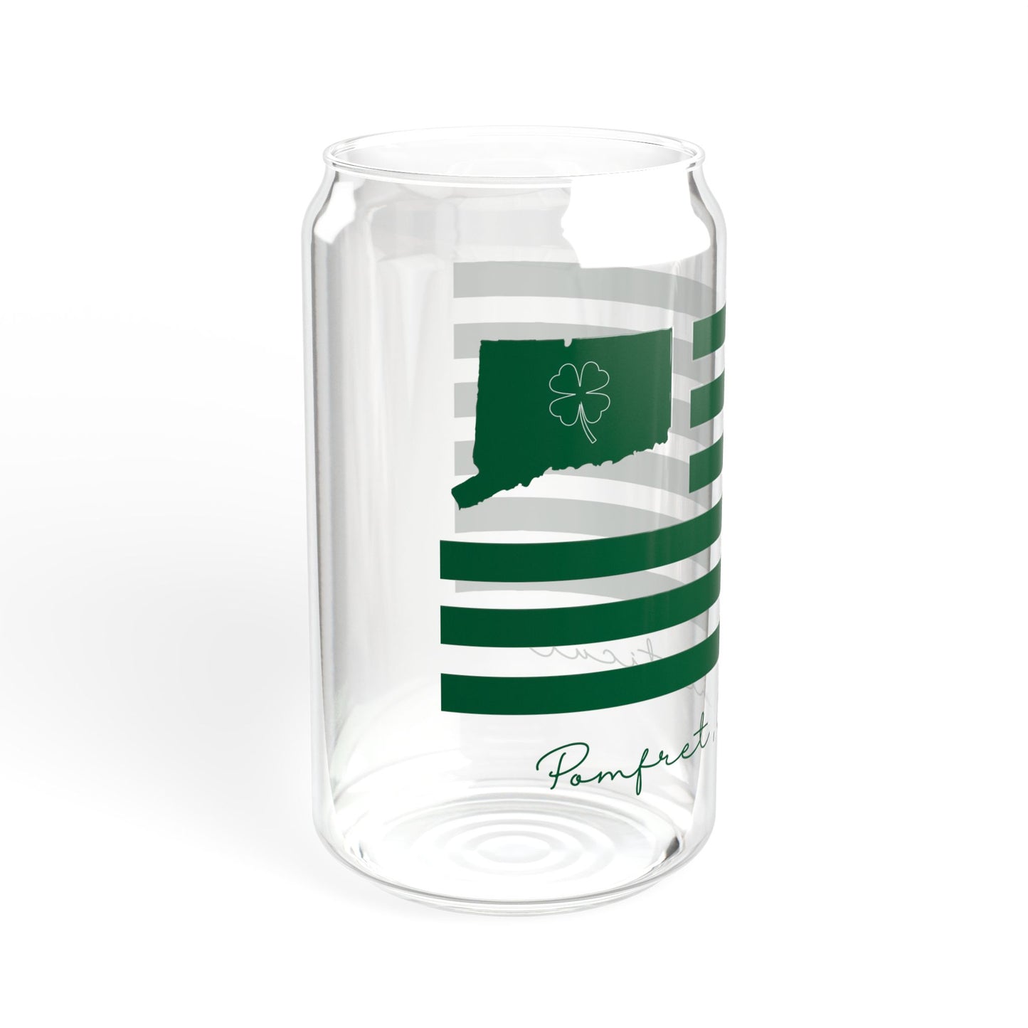 Pomfret Connecticut St. Patrick’s Day Flag Sipper Glass, 16oz