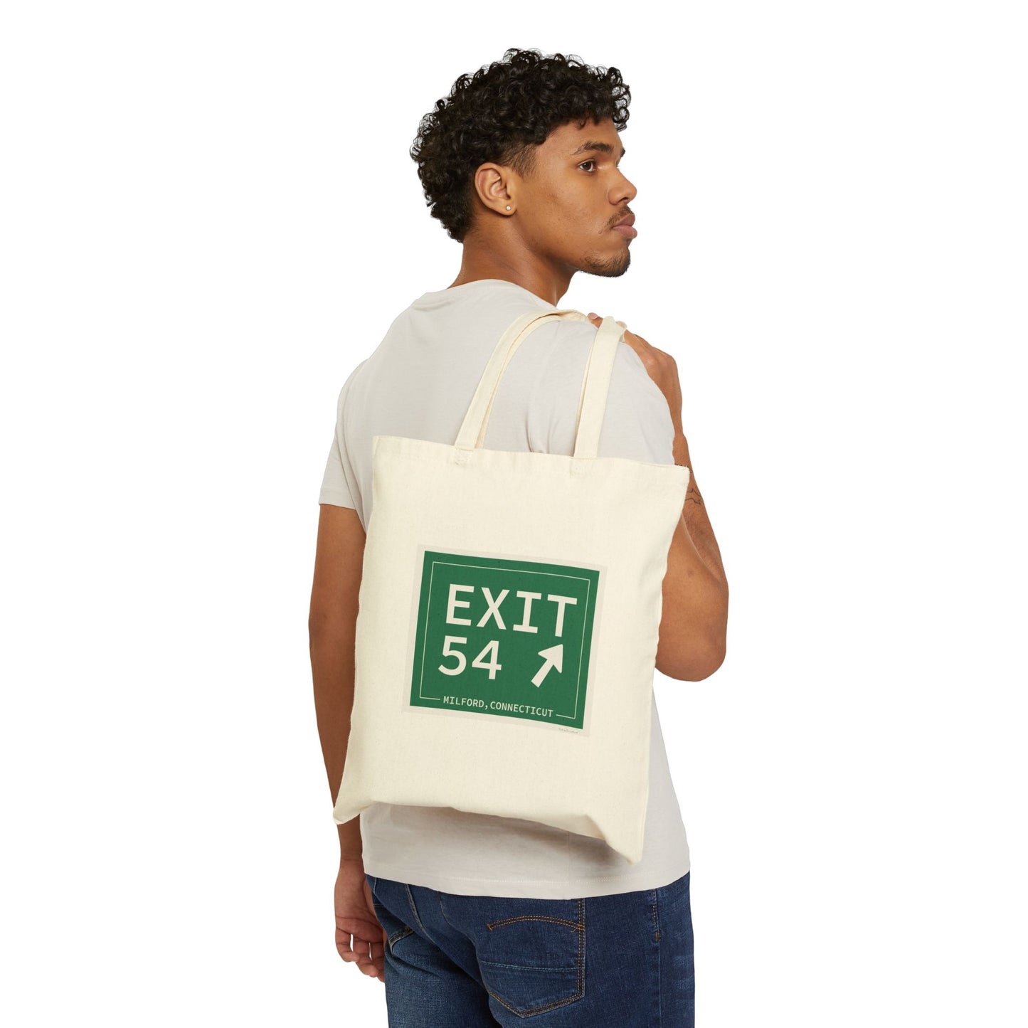 Vintage Exit 54  Merritt Parkway Sign Cotton Canvas Tote Bag