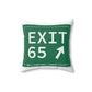 Vintage Exit 65 WCP Sign Spun Polyester Square Pillow