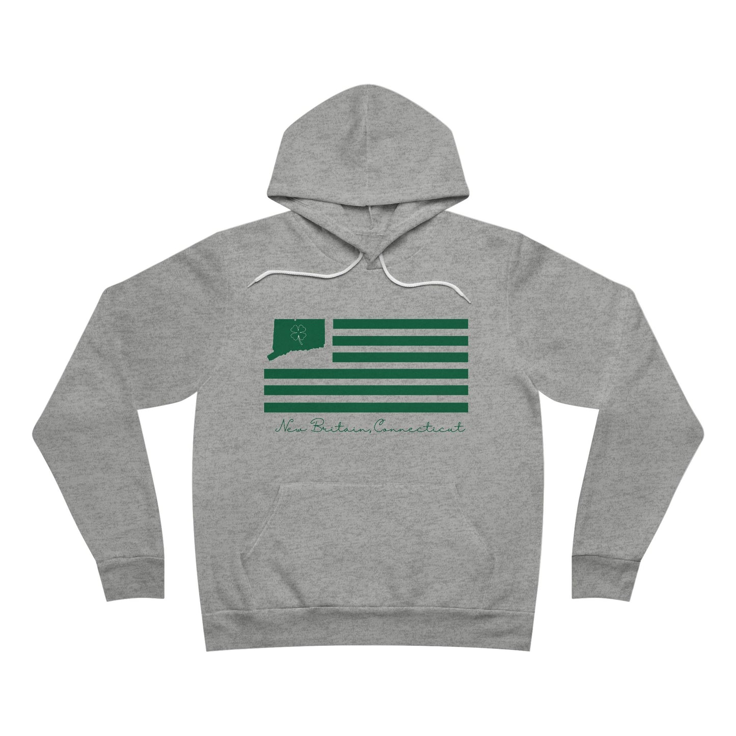 New Britain Connecticut St Patrick’s Day Flag Unisex Sponge Fleece Pullover Hoodie