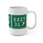 Vintage Exit 31 Merritt Parkway Sign Mug 15oz