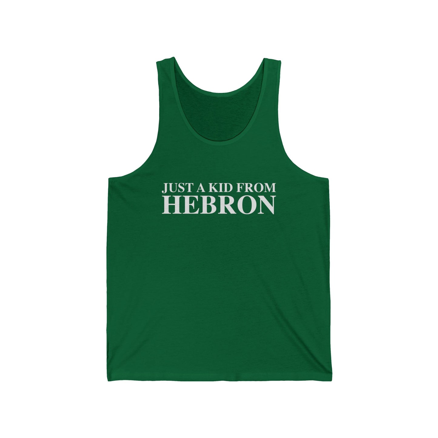 Just a kid from Hebron Unisex Jersey Tank Top