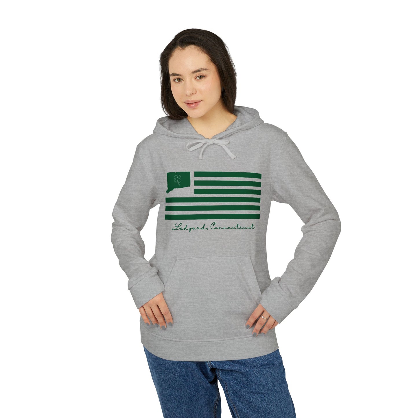 Ledyard Connecticut St. Patrick’s Day Flag adidas Unisex Fleece Hoodie