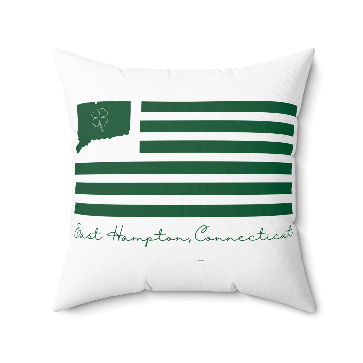 East Hampton Connecticut St. Patrick’s Day Flag Spun Polyester Square Pillow