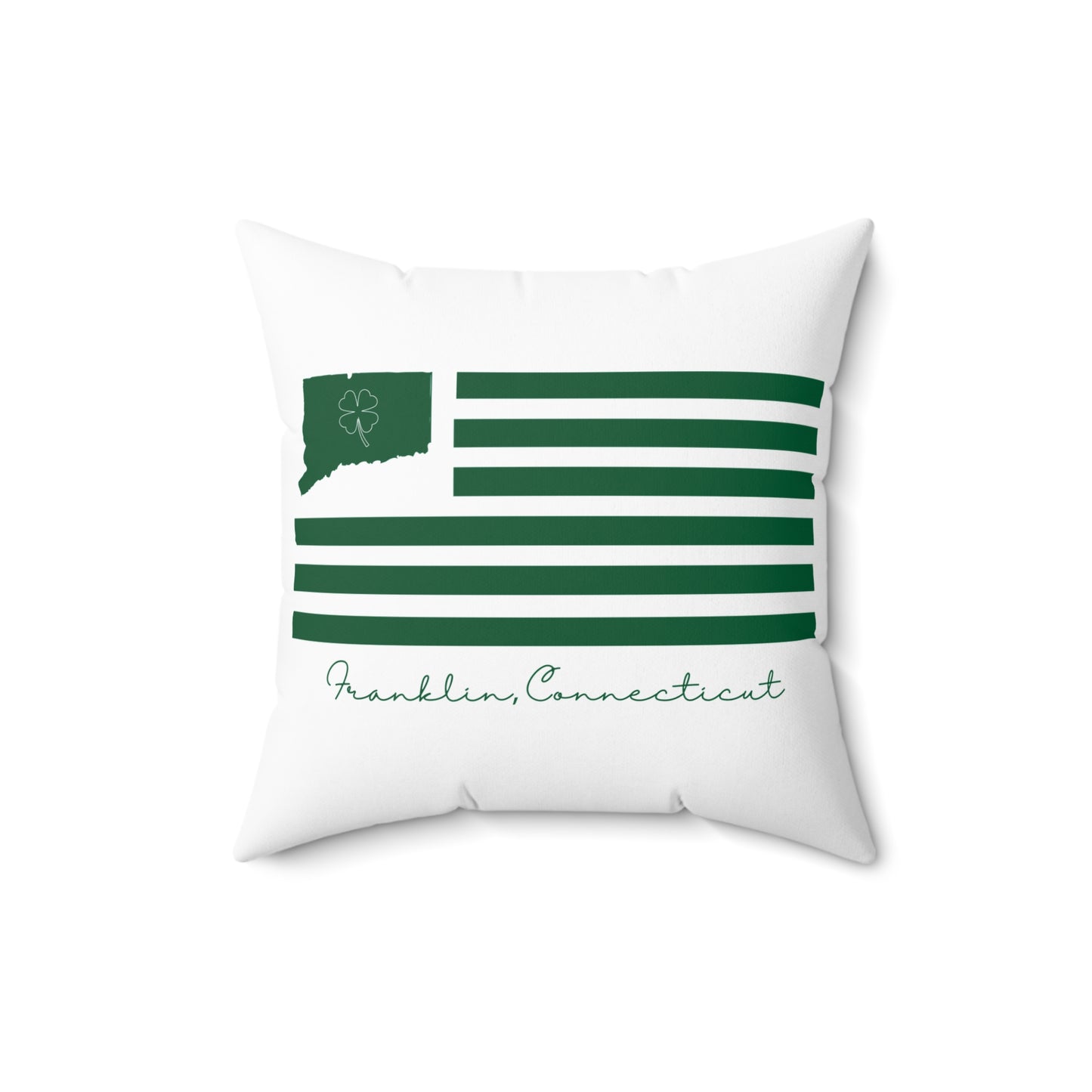 Franklin Connecticut St. Patrick’s Day Flag Spun Polyester Square Pillow
