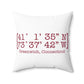 Greenwich Coordinates Spun Polyester Square Pillow