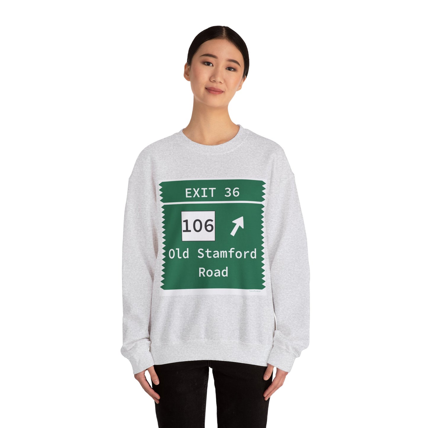 Vintage Merritt Parkway Exit 36 Sign Unisex Heavy Blend™ Crewneck Sweatshirt