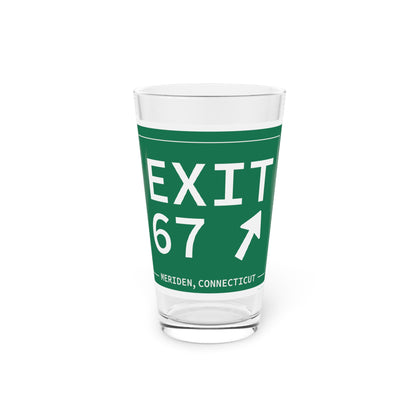 Vintage Exit 67 WCP Sign Pint Glass, 16oz