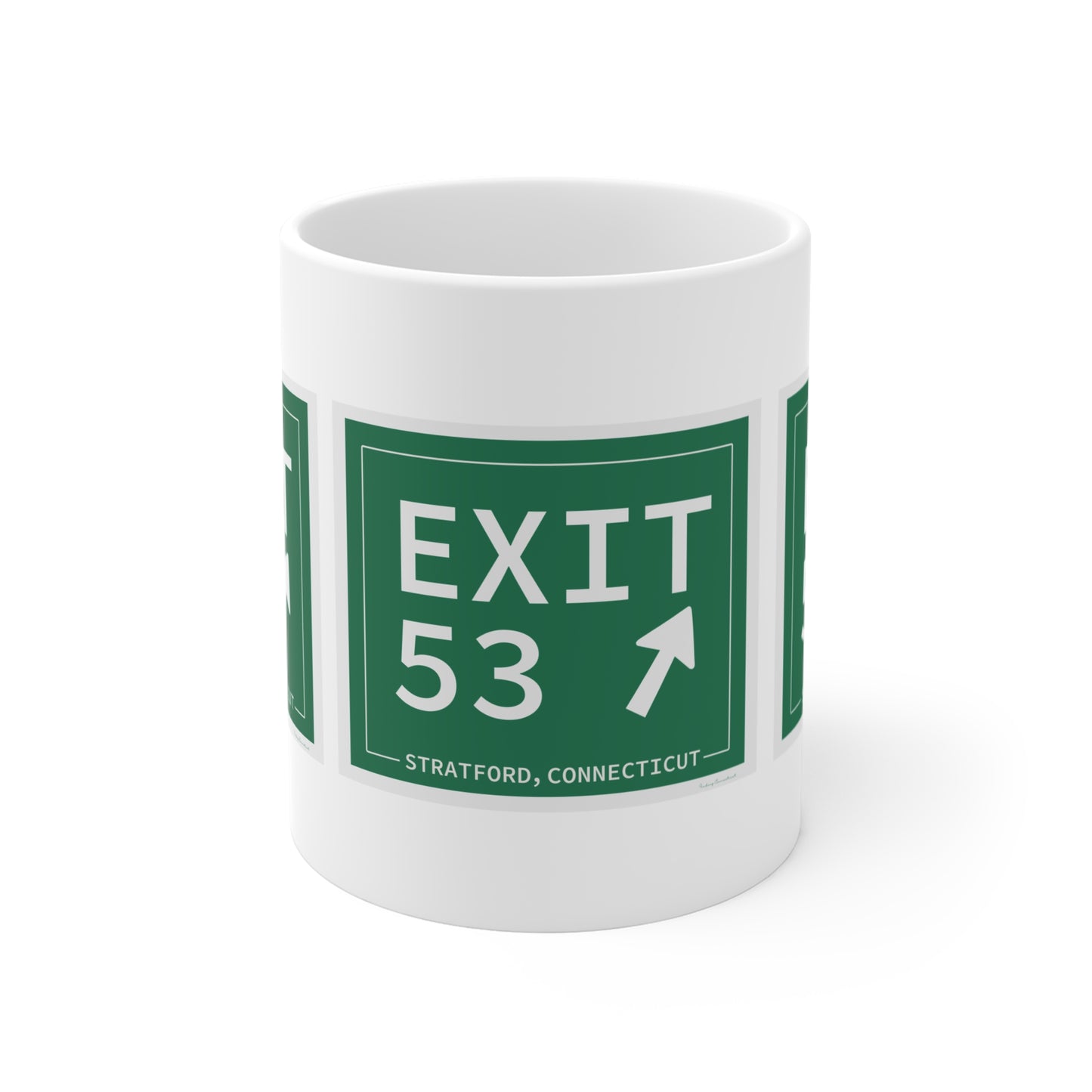 Vintage Exit 53  Merritt Parkway Sign Mug 11oz