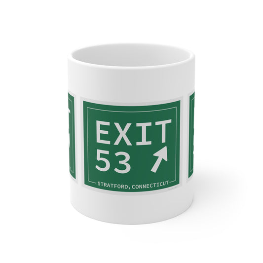 Vintage Exit 53  Merritt Parkway Sign Mug 11oz