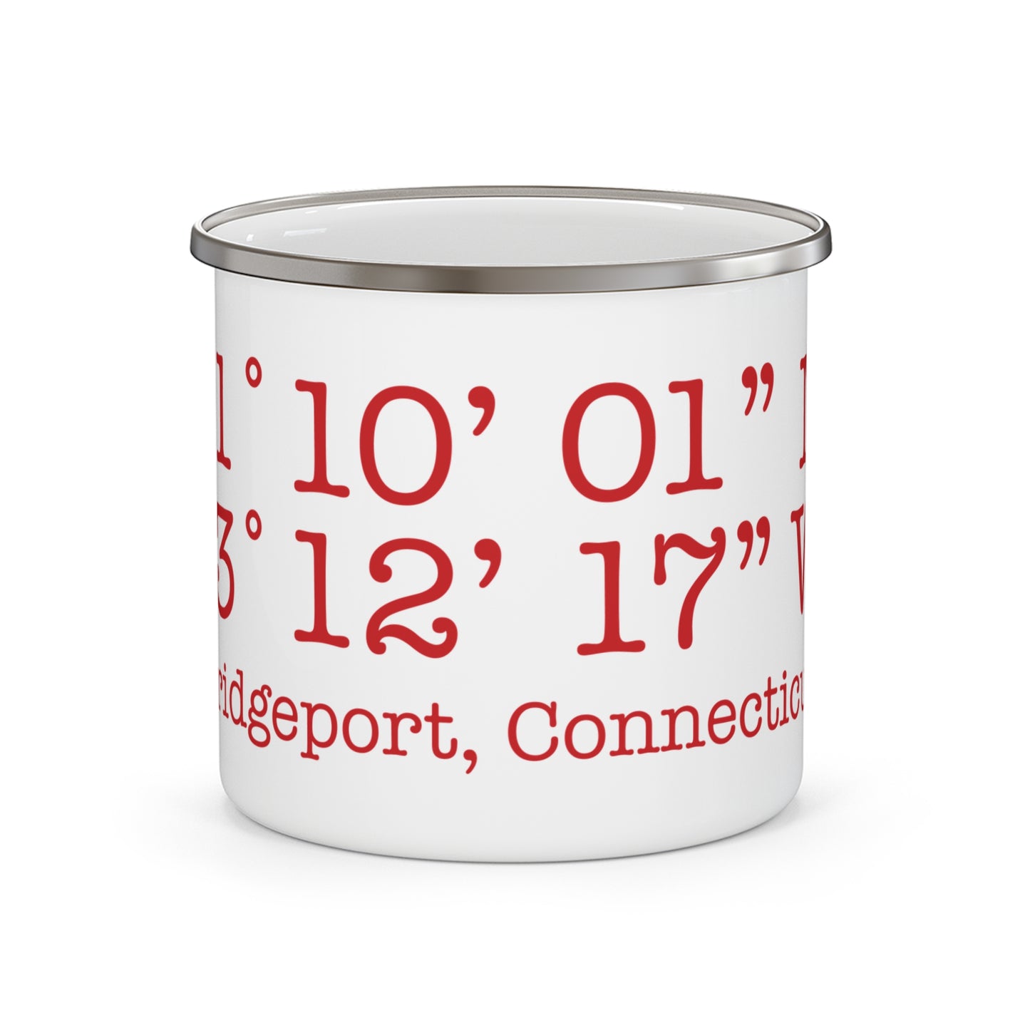 Bridgeport Coordinates Enamel Camping Mug
