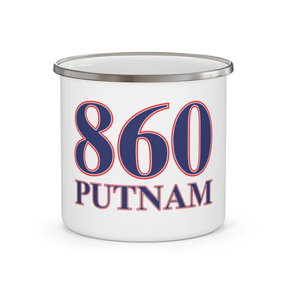 860 Putnam Red, White & Blue Enamel Camping Mug