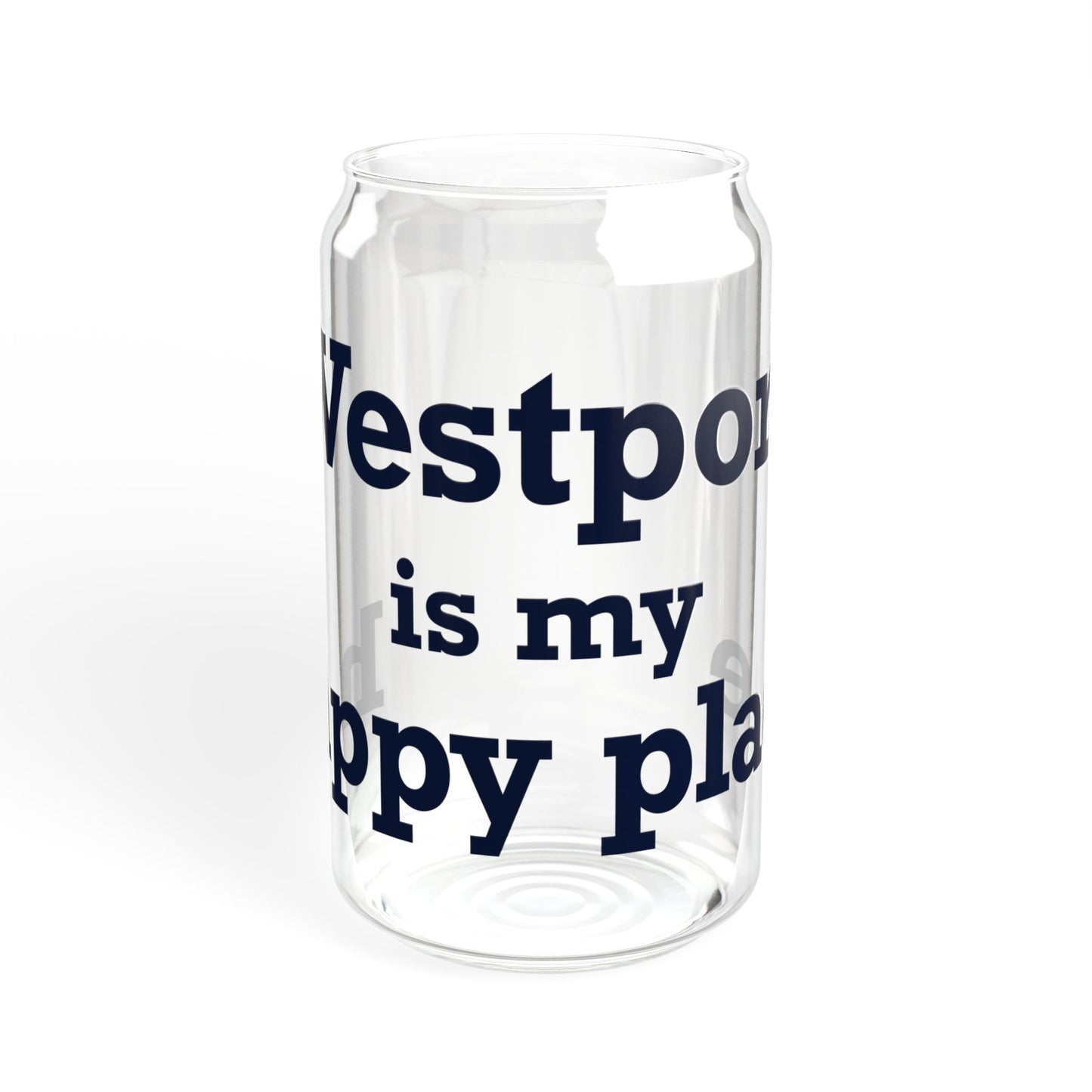 Westport Is My Happy Place Sipper Glass, 16oz