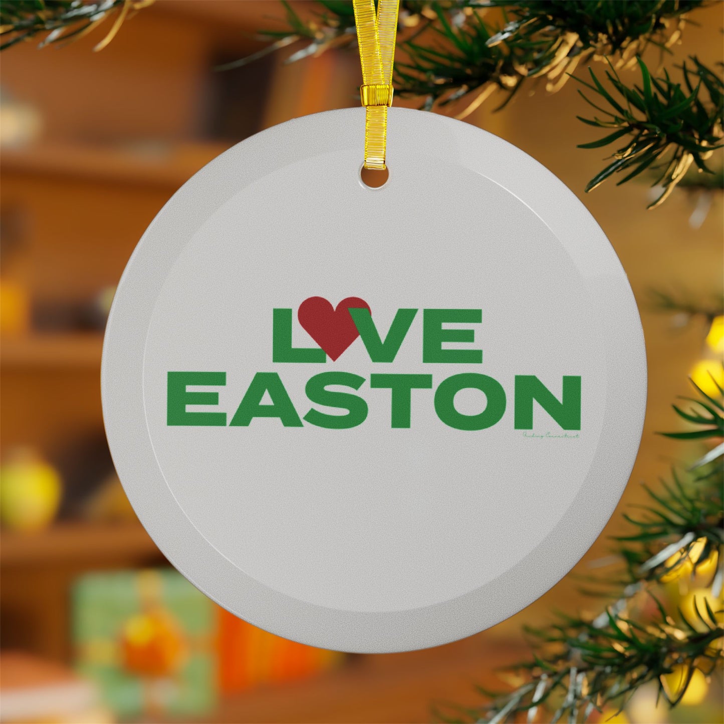 Love Easton Glass Ornaments