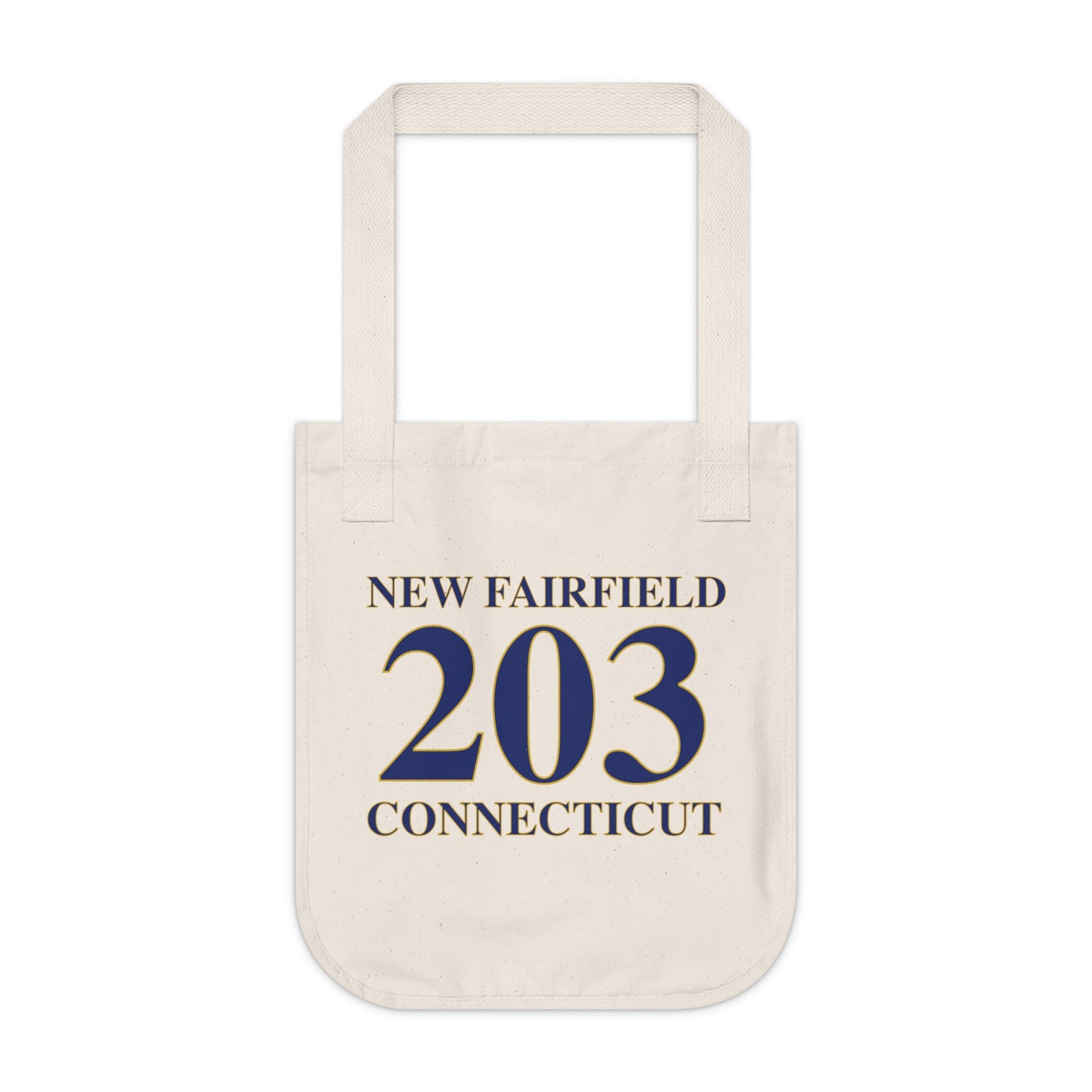 New Fairfield 203 Connecticut Organic Canvas Tote Bag