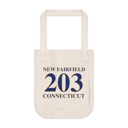 New Fairfield 203 Connecticut Organic Canvas Tote Bag