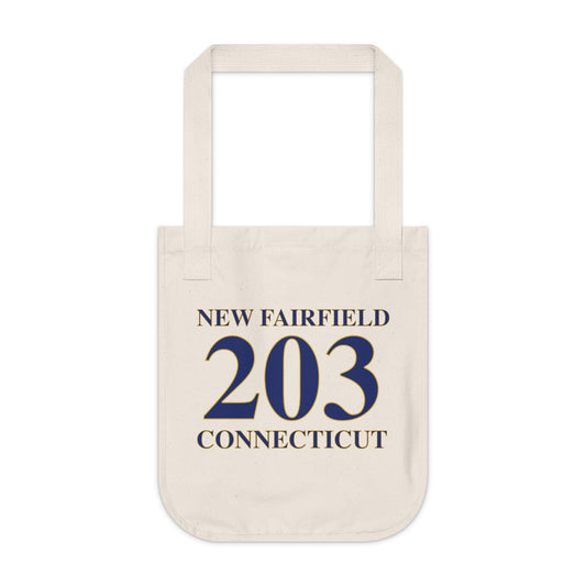 New Fairfield 203 Connecticut Organic Canvas Tote Bag