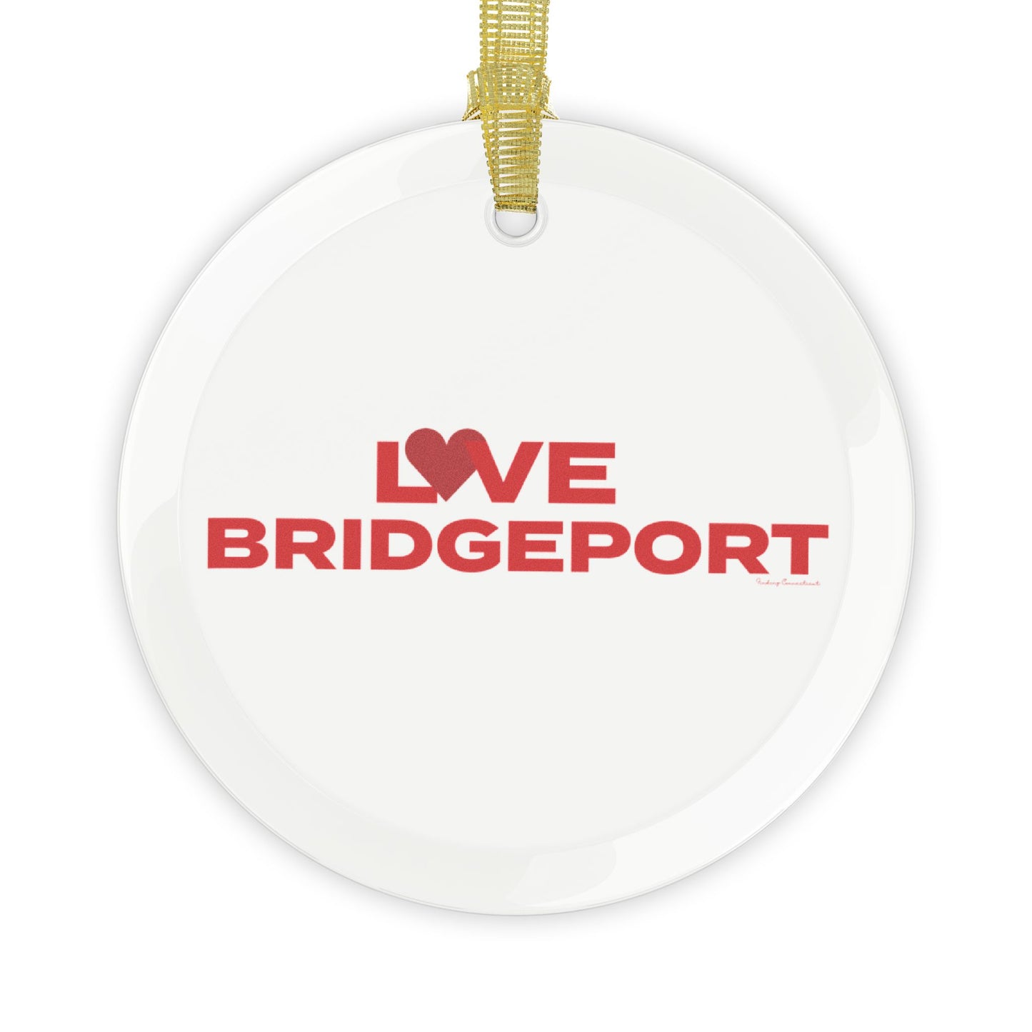 Love Bridgeport Glass Ornaments