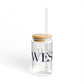 41 Tilt Westport Glass Can with Straw and Lid, 16oz
