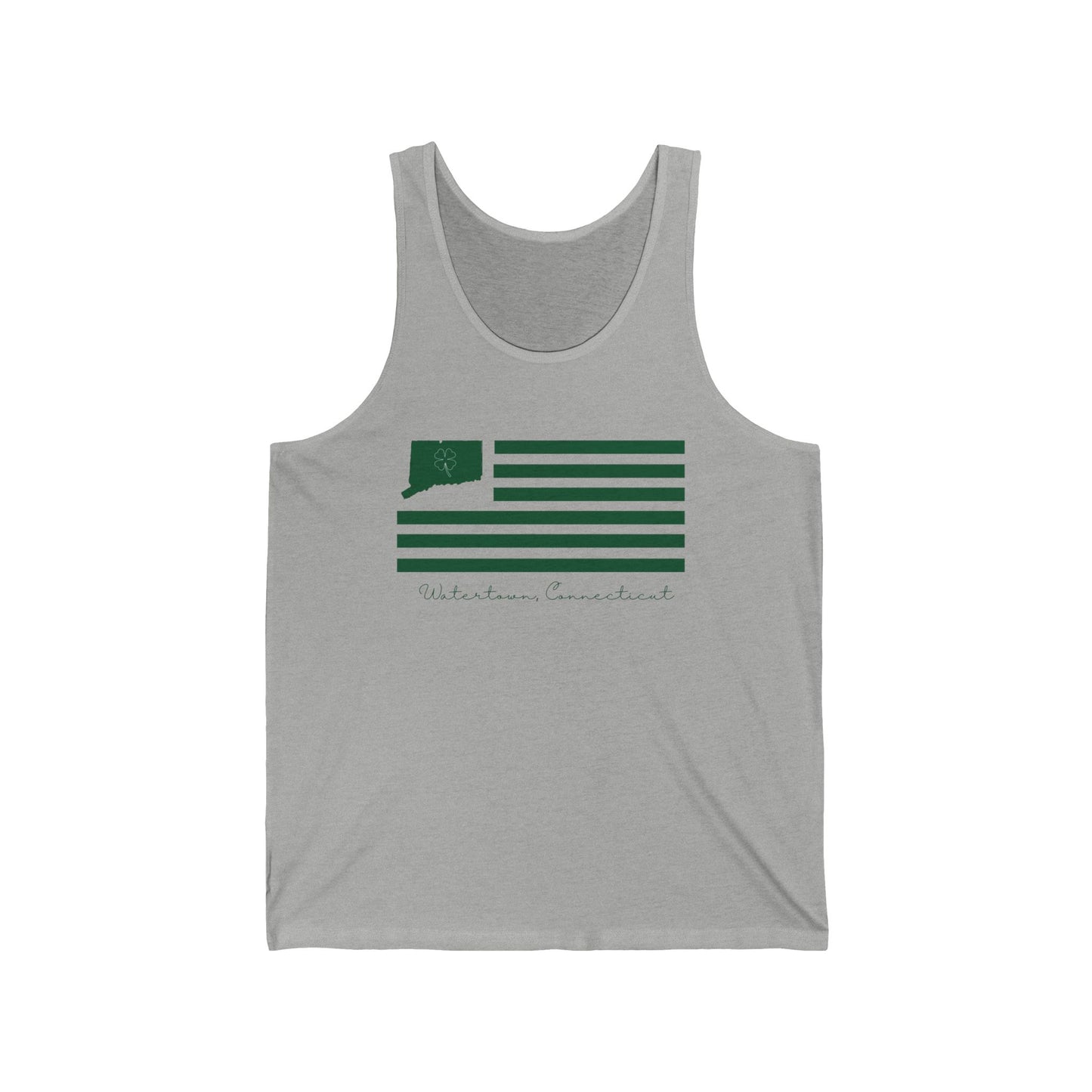 Watertown Connecticut St Patrick’s Day Flag Unisex Jersey Tank Top