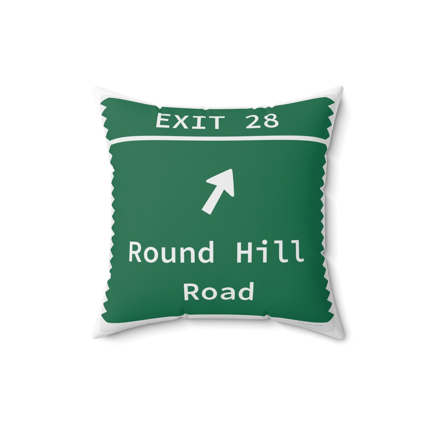Vintage Merritt Parkway Exit 28 Sign Spun Polyester Square Pillow