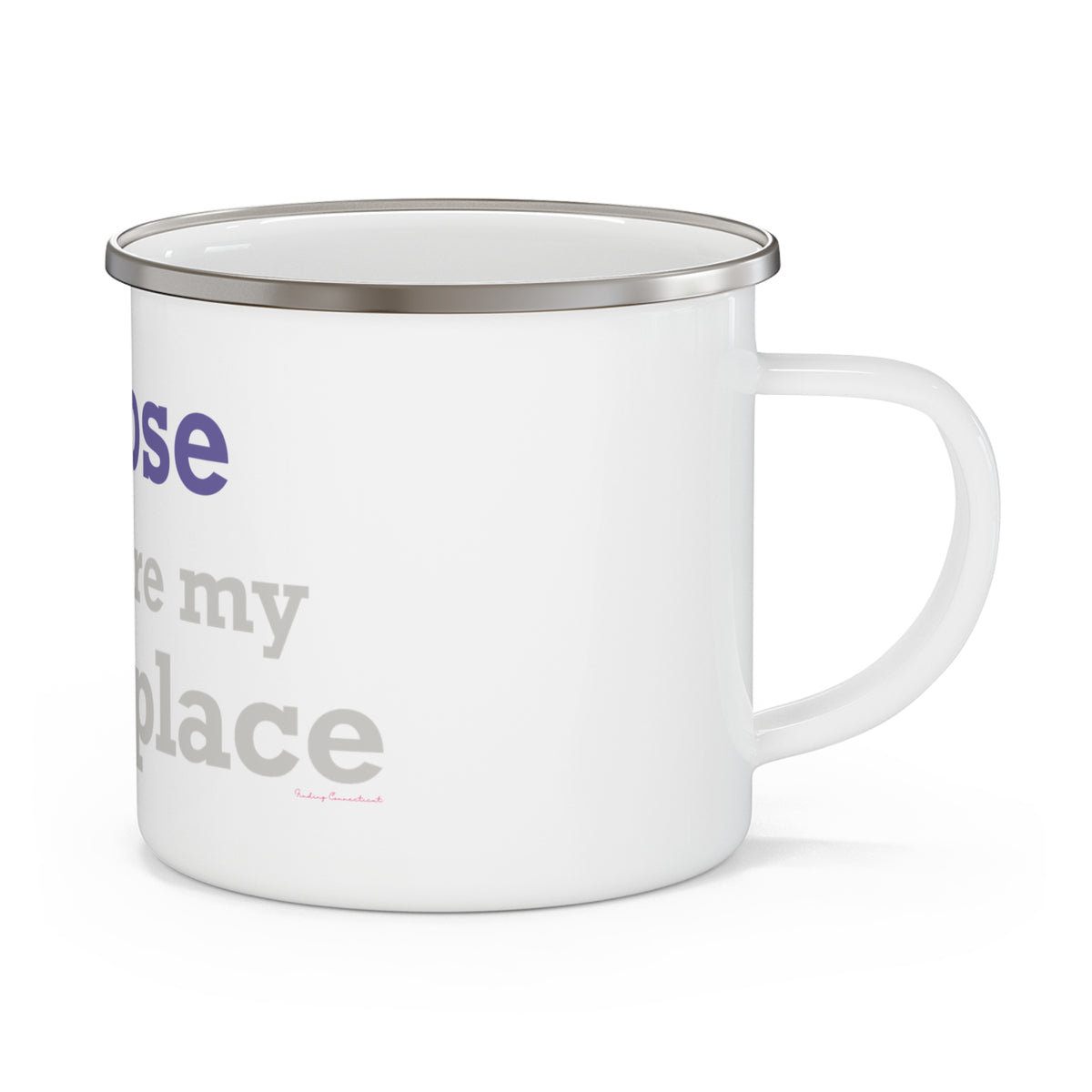 Goose Shows Are My Happy Place - Gray & Purple Enamel Camping Mug