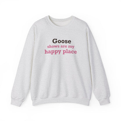 Goose Shows Are My Happy Place - Pink & Espresso Unisex Heavy Blend™ Crewneck Sweatshirt