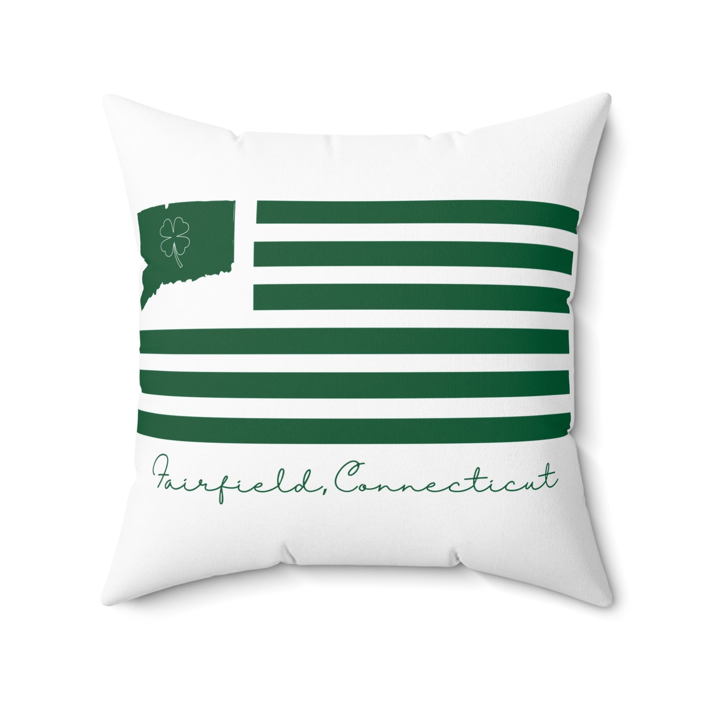 Fairfield Connecticut St Patrick’s Day Flag Spun Polyester Square Pillow